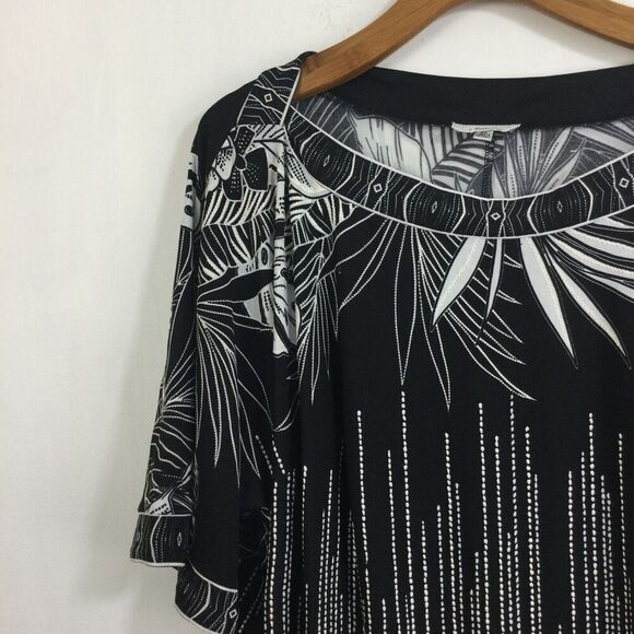 Signature By Robbie Bee Womens Floral Boat Neck Sheath Dress Black Plus Size 3X - Picture 4 of 11